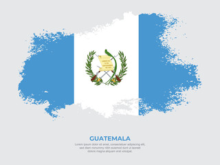 Vintage grunge style Guatemala flag with brush stroke effect vector illustration on solid background