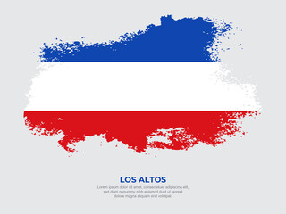 Vintage grunge style Los Altos flag with brush stroke effect vector illustration on solid background