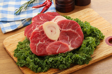 Raw ossobuco beef meat for cooking