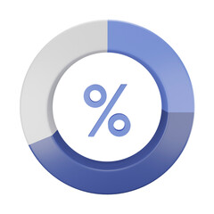 3d illustration Percentage infographic