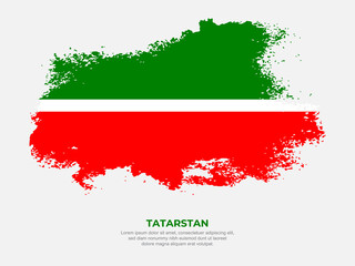 Vintage grunge style Tatarstan flag with brush stroke effect vector illustration on solid background