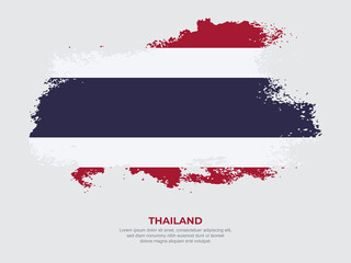Vintage grunge style Thailand flag with brush stroke effect vector illustration on solid background