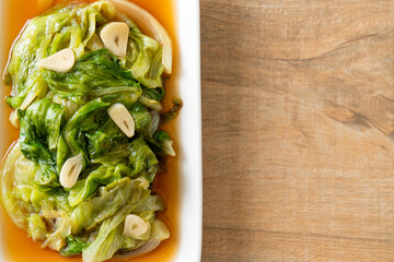 Stir fried Iceberg lettuce with Oyster sauce