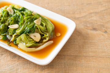 Stir fried Iceberg lettuce with Oyster sauce