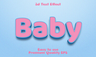 Baby Editable 3d text effect style