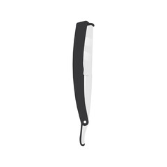 Straight Razor Flat Illustration. Clean Icon Design Element on Isolated White Background