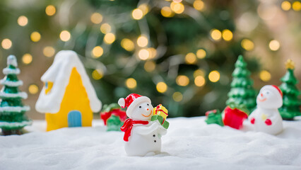 Snowman with shiny light for Christmas decoration