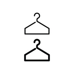 Clothes hanger icon. Simple outline style. Wardrobe and household concept. Thin line vector illustration design isolated on white background. EPS 10.