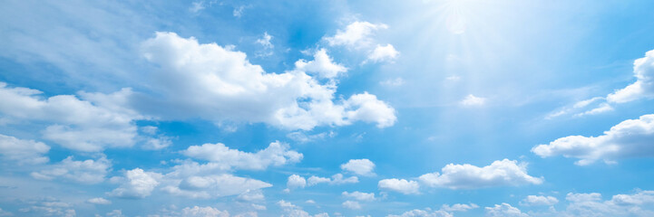 Beautiful blue sky cloudsfor background. Panorama of sky. - obrazy, fototapety, plakaty