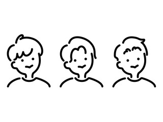 男性　シンプル　線画　セット