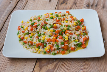 Risotto, with peas and corn. Nutritious and aromatic risotto! Perfect for the summer months!