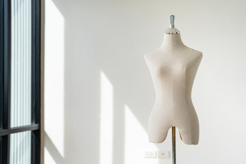 Textile mannequin in showroom