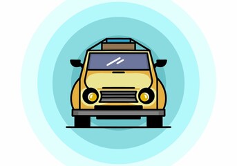 Holiday in car illustration design