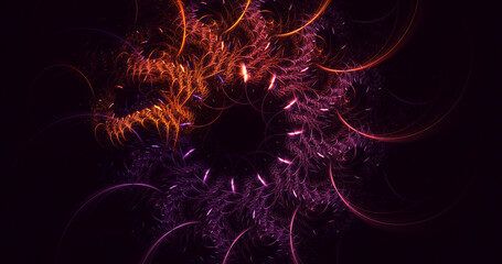 3D rendering abstract multicolor technology fractal light background
