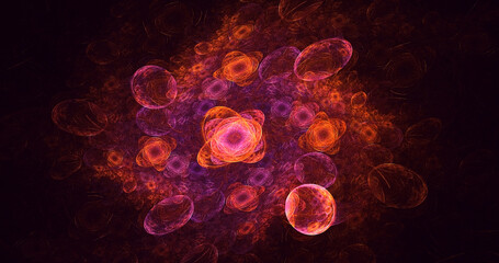 3D rendering abstract multicolor fractal light background