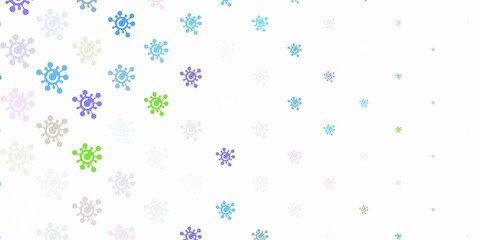 Light Blue, Red vector backdrop with virus symbols.