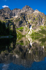 Naklejka na ściany i meble Famous Morskie Oko Lake in Tatra Mountains near Zakopane in Poland