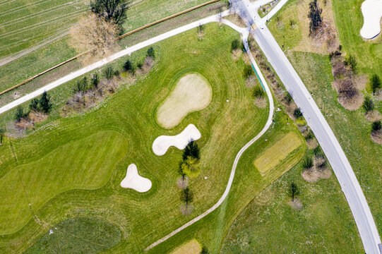 Drohnenfotos Schweiz abstrakt Golfplatz