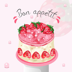 Beautiful strawberry cake