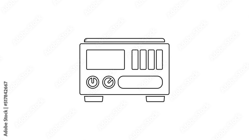 Poster black line electrical measuring instruments icon isolated on white background. analog devices. elect