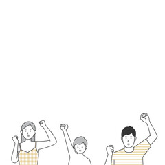 海やプールで喜ぶ家族
