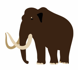 vector Mammoth cartoon isolated on white