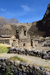 świeta dolina inków, ruiny Ollantaytambo, Peru, Inkowie,  - 517843225