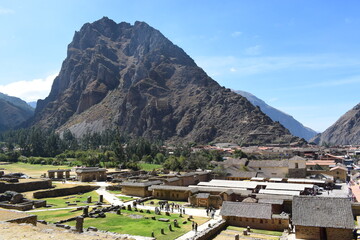 świeta dolina inków, ruiny Ollantaytambo, Peru, Inkowie,  - obrazy, fototapety, plakaty