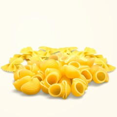 Italian pasta levitating tasty noodles