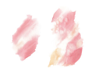Watercolor hand painted watercolor isolated. Watercolor paper texture on transparent.