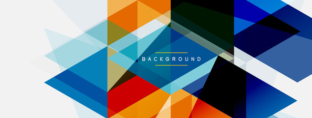 Color triangles composition, geometric abstract background. Techno or business concept, pattern for wallpaper, banner, background, landing page