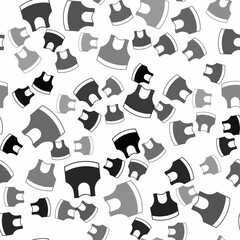 Black Female crop top icon isolated seamless pattern on white background. Undershirt. Vector