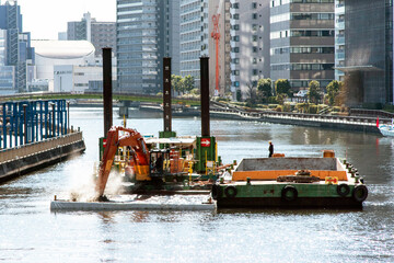 Dredging work, improvement of water quality of canals flowing in urban areas: Civil engineering work