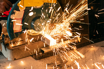 Splashing sparks: cutting metal with a circular saw