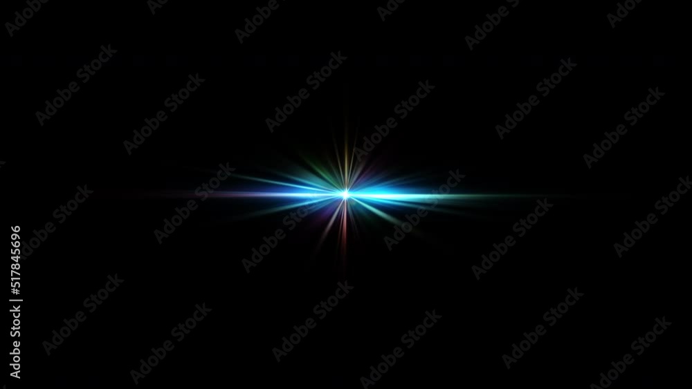 Poster abstract looping center colorful stars streaks optical light lens flares flickering rotation animati