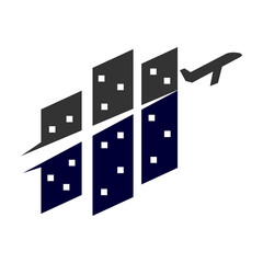 traveling plane logo Icon Illustration Brand Identity
