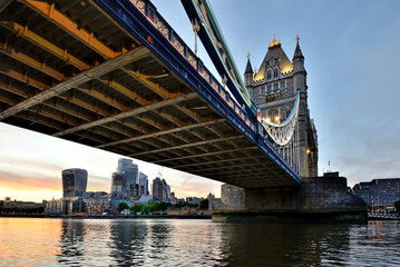 Fototapeta Tower Bridge - a drawbridge in London, UK.	 obraz
