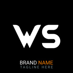 WS Letter Logo design. black background.

