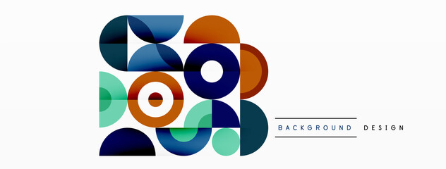Colorful circle abstract background. Minimal geometric template for wallpaper, banner, presentation