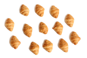 Fresh Baked Croissant Rolls Isolated on White Background