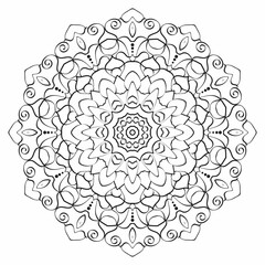 Vector hand drawn doodle mandala. Mehendi, tattoo,decoration,henna, coloring book page.