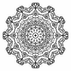 Vector hand drawn doodle mandala. Mehendi, tattoo,decoration,henna, coloring book page, lace pattern.