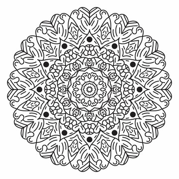 Vector hand drawn doodle mandala. Mehendi, tattoo,decoration,henna, coloring book page
