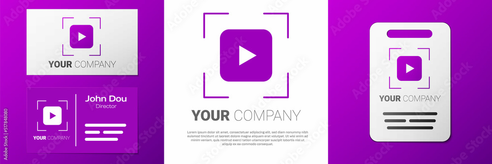 Aufkleber logotype camera focus frame line icon isolated on white background. logo design template element. ve
