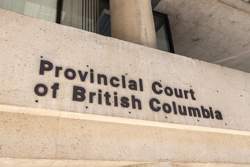 Sign of Provincial Court of British Columbia in Downtown Vancouver - obrazy, fototapety, plakaty