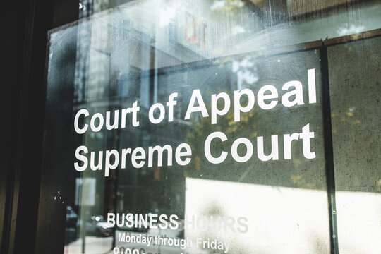 Sign Of Court Of Appeal And Supreme Court In Downtown Vancouver