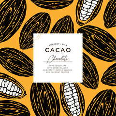 Chocolate bean design template. Abstract cacao bean illustration. Vector illustration