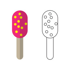 summer refreshing dessert ice cream delicious vector