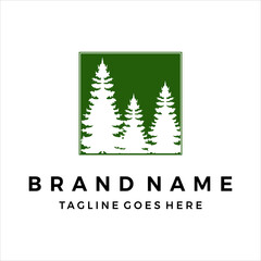 Fototapeta na wymiar Pine tree logo evergreen design vector template