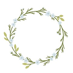 floral wreath frame on a white background